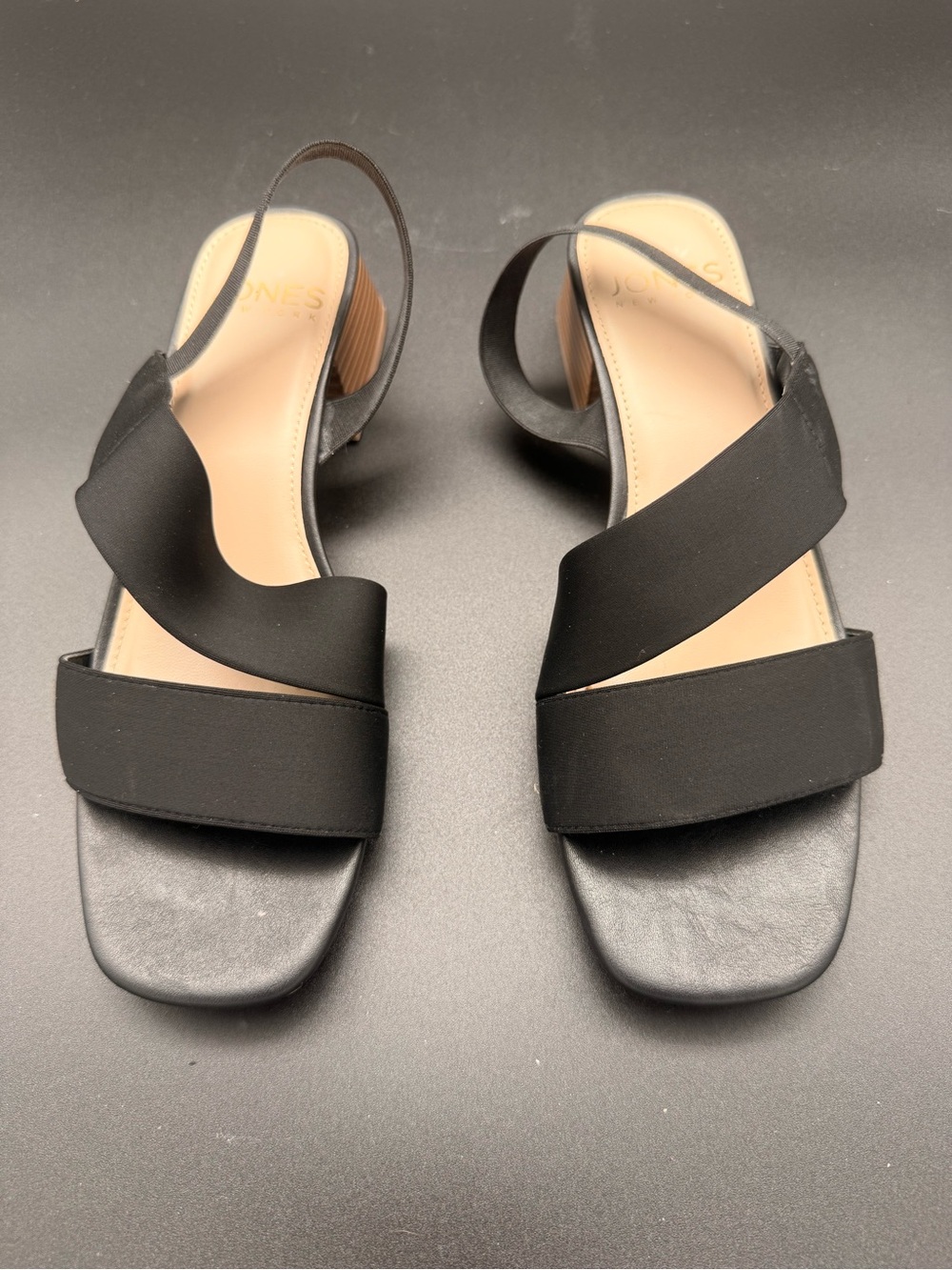 Jones New York Black Crisscross Slingback Sandals